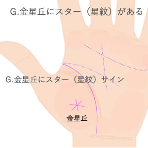 金星丘にスター（星紋）がある意味です。